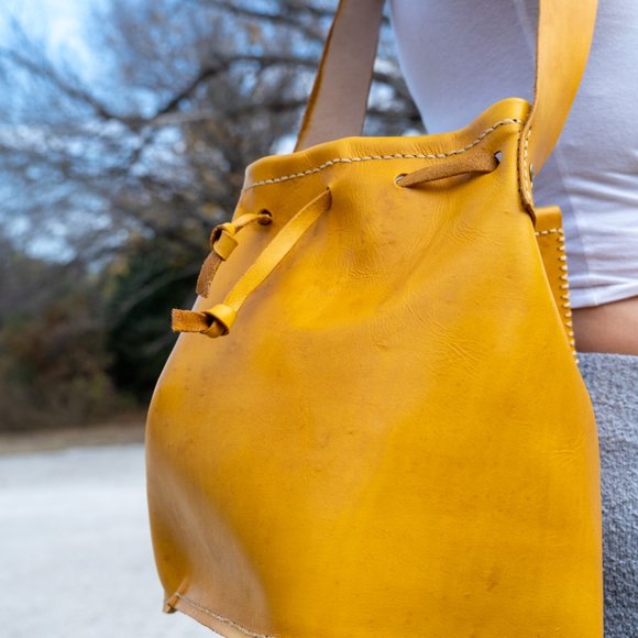 Tuscan Yellow Drawstring Purse - Picture 3 of 4